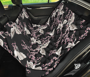 Japanese Crane Bird Pattern Print Pet Car Back Seat Cover