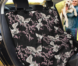 Japanese Crane Bird Pattern Print Pet Car Back Seat Cover