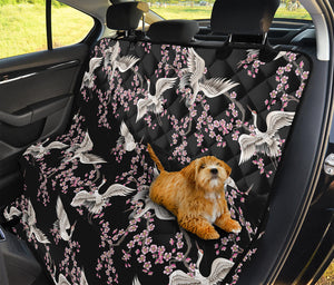 Japanese Crane Bird Pattern Print Pet Car Back Seat Cover