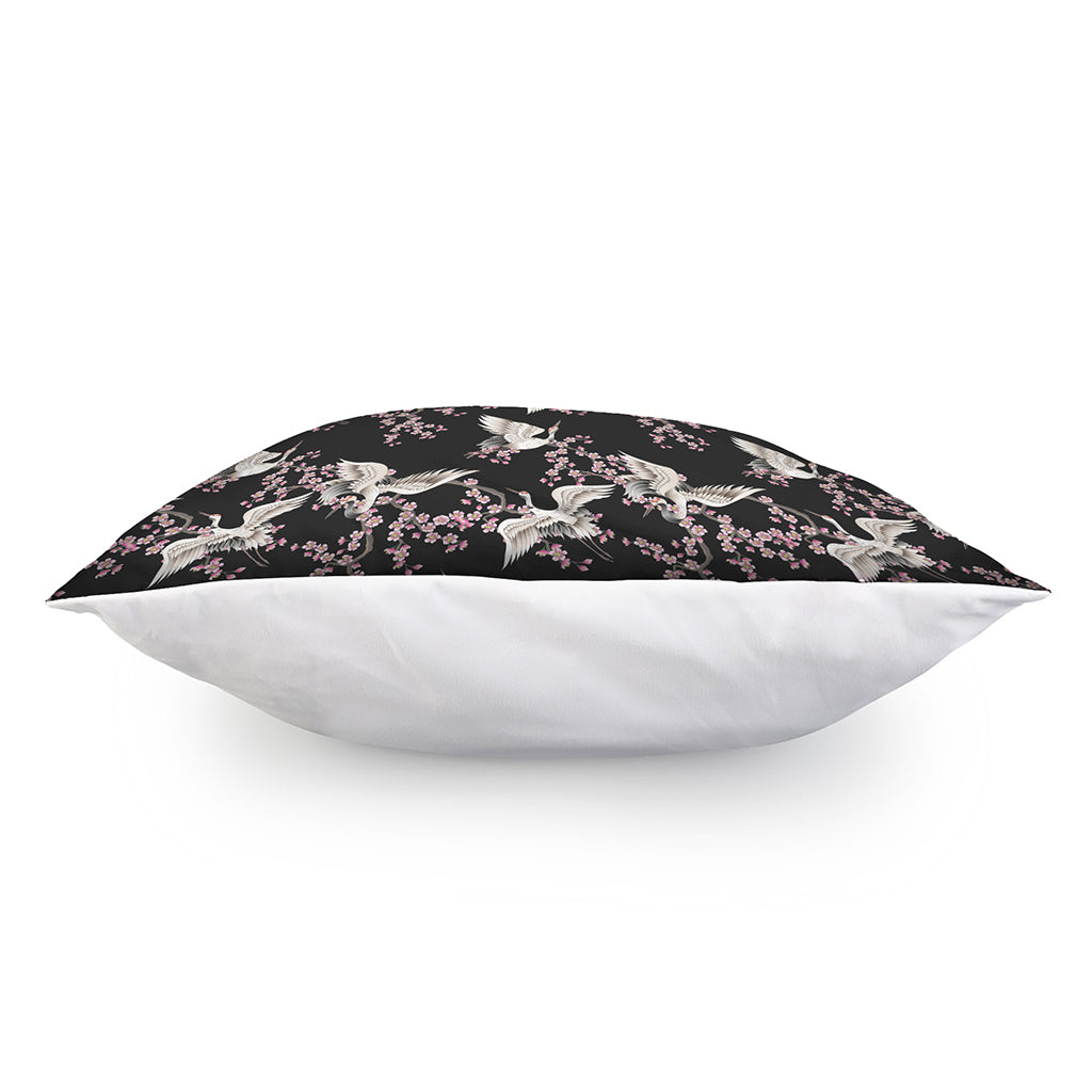 Japanese Crane Bird Pattern Print Pillow Cover