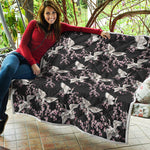 Japanese Crane Bird Pattern Print Quilt