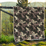 Japanese Crane Bird Pattern Print Quilt