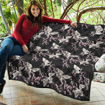 Japanese Crane Bird Pattern Print Quilt