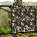 Japanese Crane Bird Pattern Print Quilt