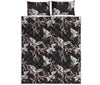 Japanese Crane Bird Pattern Print Quilt Bed Set