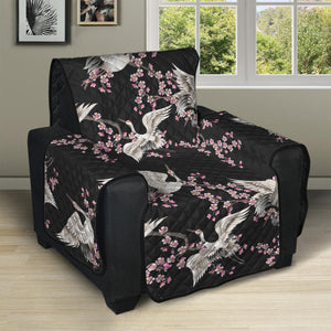 Japanese Crane Bird Pattern Print Recliner Protector