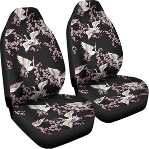 Japanese Crane Bird Pattern Print Universal Fit Car Seat Covers