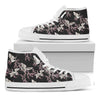 Japanese Crane Bird Pattern Print White High Top Shoes