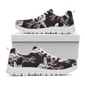 Japanese Crane Bird Pattern Print White Running Shoes