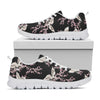 Japanese Crane Bird Pattern Print White Sneakers