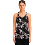 Japanese Crane Bird Pattern Print Women's Racerback Tank Top