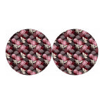 Japanese Cranes And Chrysanthemums Print Car Coasters