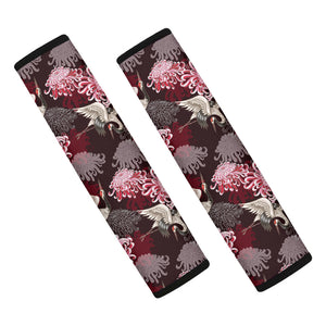 Japanese Cranes And Chrysanthemums Print Car Seat Belt Covers