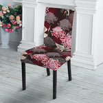 Japanese Cranes And Chrysanthemums Print Dining Chair Slipcover