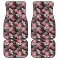 Japanese Cranes And Chrysanthemums Print Front and Back Car Floor Mats