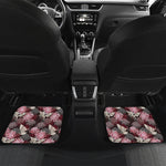 Japanese Cranes And Chrysanthemums Print Front and Back Car Floor Mats