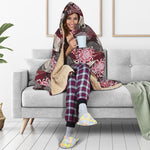 Japanese Cranes And Chrysanthemums Print Hooded Blanket