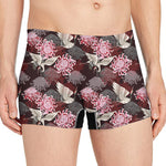 Japanese Cranes And Chrysanthemums Print Men's Boxer Briefs