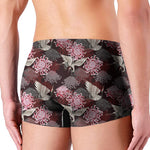 Japanese Cranes And Chrysanthemums Print Men's Boxer Briefs