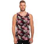 Japanese Cranes And Chrysanthemums Print Men's Tank Top