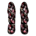 Japanese Cranes And Chrysanthemums Print Muay Thai Shin Guards