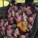 Japanese Cranes And Chrysanthemums Print Pet Car Back Seat Cover