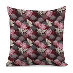Japanese Cranes And Chrysanthemums Print Pillow Cover