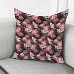 Japanese Cranes And Chrysanthemums Print Pillow Cover