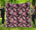 Japanese Cranes And Chrysanthemums Print Quilt