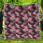 Japanese Cranes And Chrysanthemums Print Quilt