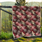 Japanese Cranes And Chrysanthemums Print Quilt