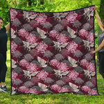 Japanese Cranes And Chrysanthemums Print Quilt