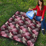 Japanese Cranes And Chrysanthemums Print Quilt