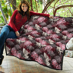 Japanese Cranes And Chrysanthemums Print Quilt