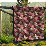 Japanese Cranes And Chrysanthemums Print Quilt
