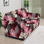 Japanese Cranes And Chrysanthemums Print Sofa Cover