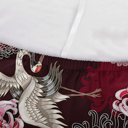 Japanese Cranes And Chrysanthemums Print Sofa Cover
