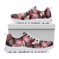 Japanese Cranes And Chrysanthemums Print White Running Shoes