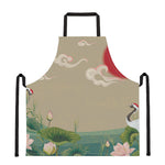 Japanese Cranes At Sunset Print Apron