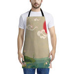 Japanese Cranes At Sunset Print Apron