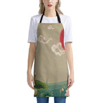 Japanese Cranes At Sunset Print Apron