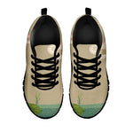 Japanese Cranes At Sunset Print Black Sneakers