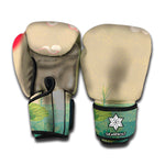 Japanese Cranes At Sunset Print Boxing Gloves