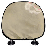 Japanese Cranes At Sunset Print Car Headrest Covers