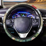 Japanese Cranes At Sunset Print Car Steering Wheel Cover