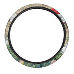 Japanese Cranes At Sunset Print Car Steering Wheel Cover