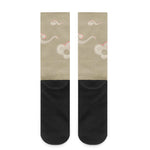 Japanese Cranes At Sunset Print Crew Socks