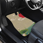 Japanese Cranes At Sunset Print Front and Back Car Floor Mats