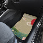 Japanese Cranes At Sunset Print Front and Back Car Floor Mats