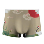 Japanese Cranes At Sunset Print Men's Boxer Briefs